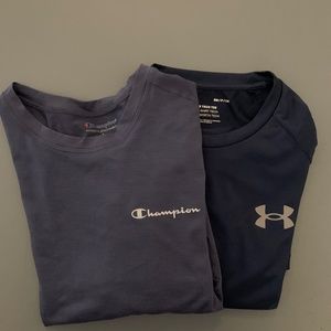 UA and Champion long sleeve tshirts